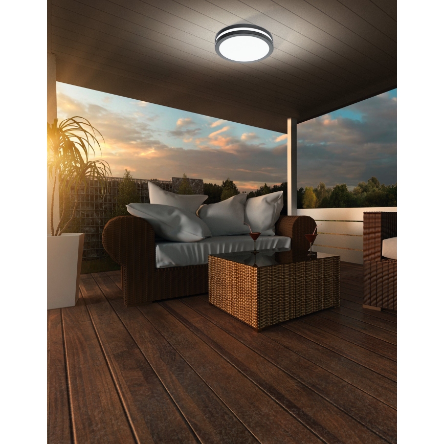 Eglo - Dimmbare LED-Deckenleuchte für Badezimmer LOCANA-C LED/14W/230V Bluetooth IP44 anthrazit