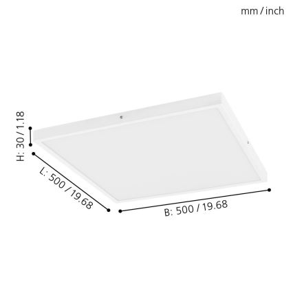 Eglo - LED-Deckenleuchte, dimmbar, 1xLED/25W/230V, 50x50 cm