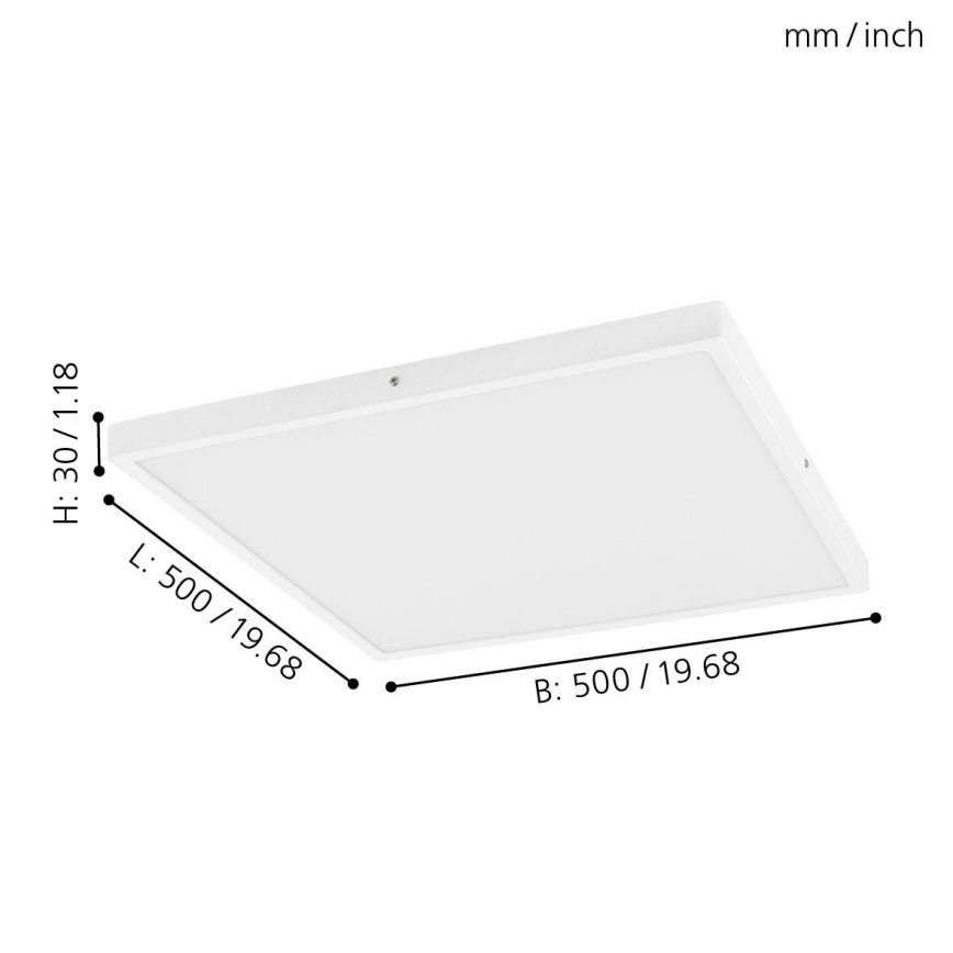Eglo - LED-Deckenleuchte, dimmbar, 1xLED/25W/230V, 50x50 cm