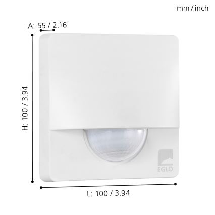 Eglo - Außen-Bewegungsmelder 1 m weiß IP44