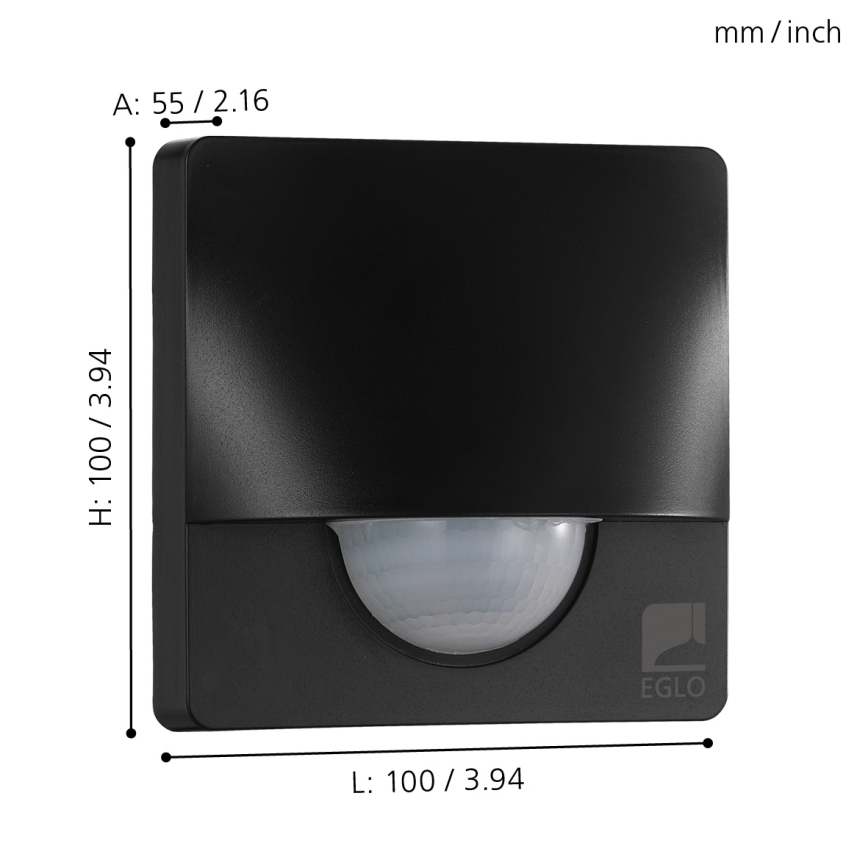 Eglo - Außen-Bewegungsmelder 12 m schwarz IP44
