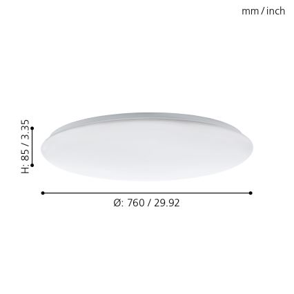 Eglo - LED dimmbare Deckenleuchte LED/60W/230V + Fernbedienung