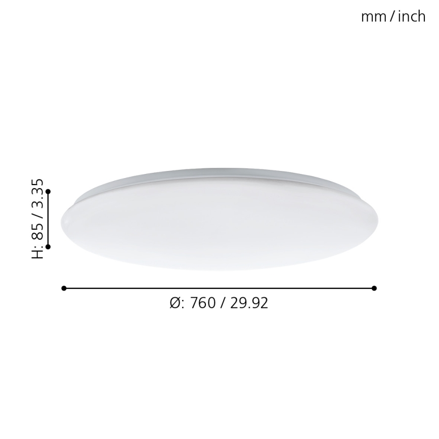 Eglo - LED dimmbare Deckenleuchte LED/60W/230V + Fernbedienung