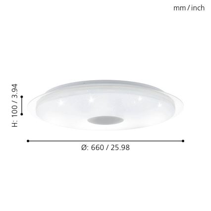 Eglo - LED dimmbare Deckenleuchte LED/40W/230V + Fernbedienung