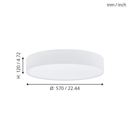 Eglo - LED dimmbare Deckenleuchte LED/40W/230V + Fernbedienung
