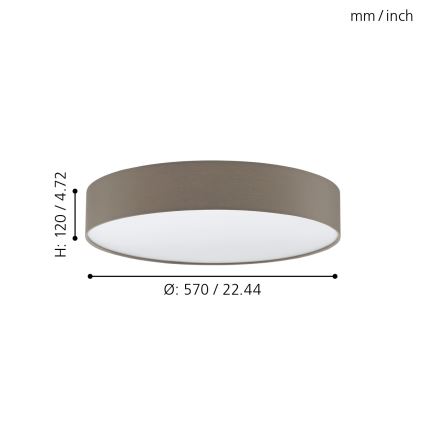 Eglo - LED dimmbare Deckenleuchte LED/40W/230V + Fernbedienung