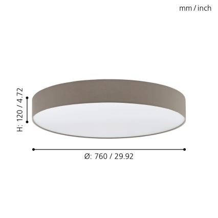 Eglo - LED dimmbare Deckenleuchte LED/60W/230V + Fernbedienung