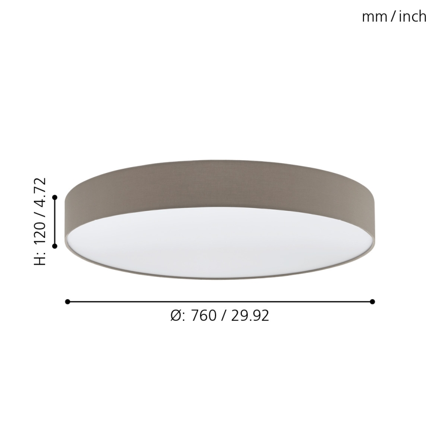 Eglo - LED dimmbare Deckenleuchte LED/60W/230V + Fernbedienung