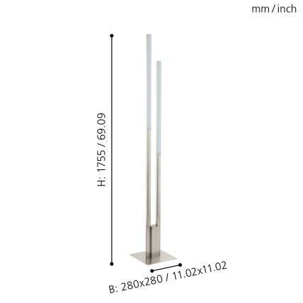 Eglo - LED RGB dimmbare Stehleuchte FRAIOLI-C 2xLED/17W/230V