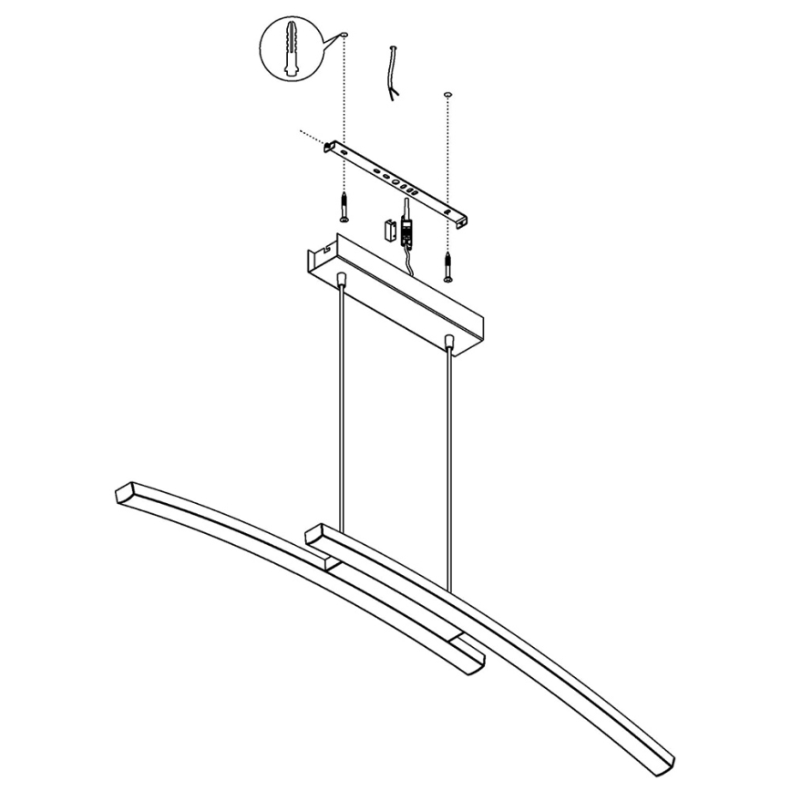 Eglo - LED RGB dimmbare Hängeleuchte an Seil FRAIOLI-C 2xLED/17W/230V