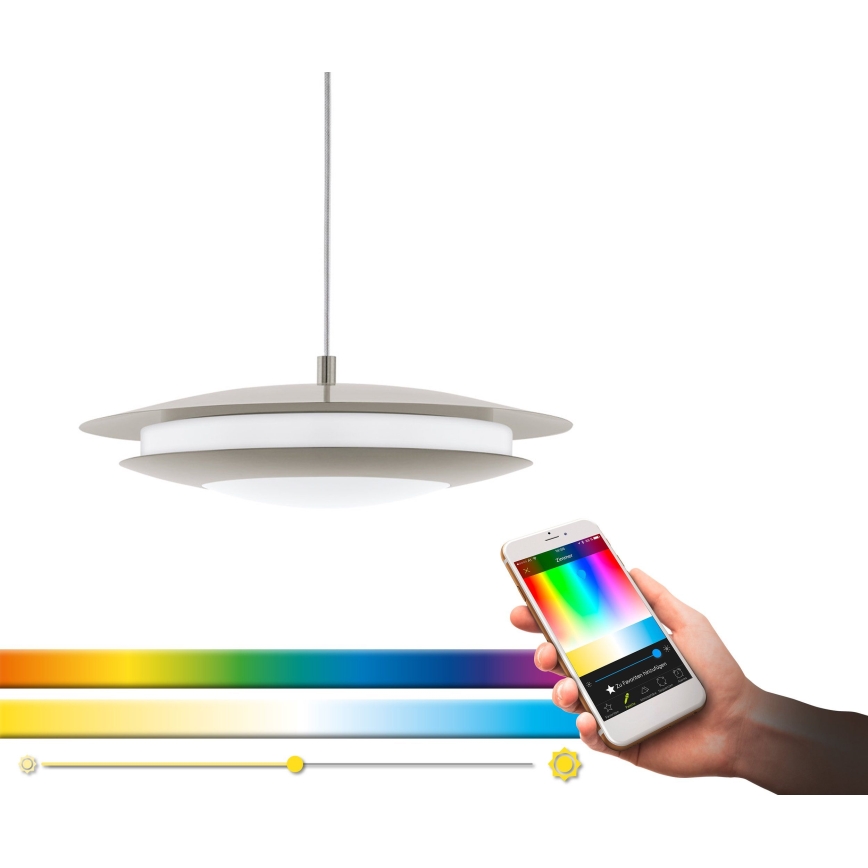 Eglo 98043 - LED RGBW dimmbare Pendelleuchte an Seil MONEVA-C LED/18W/230V