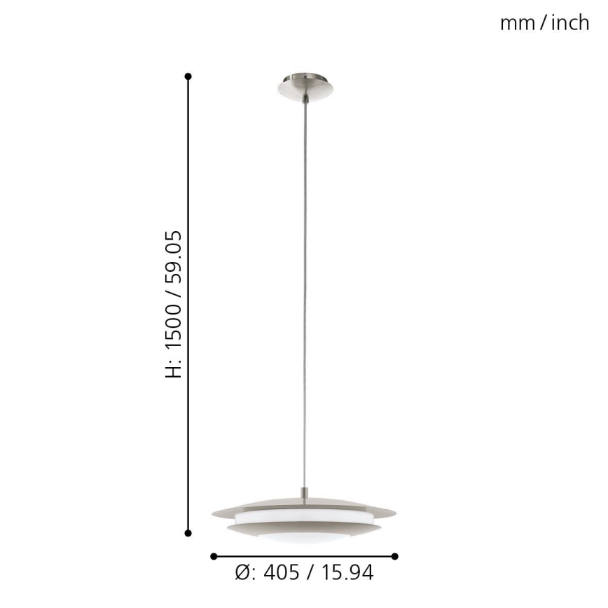 Eglo 98043 - LED RGBW dimmbare Pendelleuchte an Seil MONEVA-C LED/18W/230V