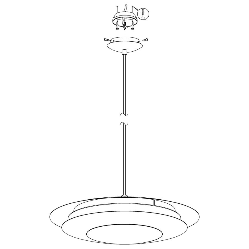 Eglo 98043 - LED RGBW dimmbare Pendelleuchte an Seil MONEVA-C LED/18W/230V