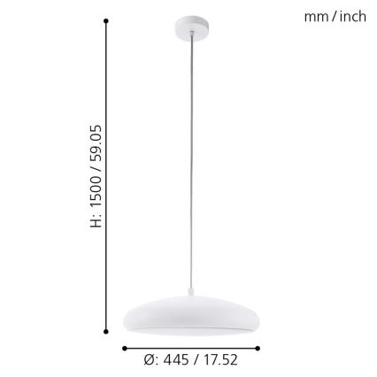 Eglo 98046 - LED RGB dimmbare Hängeleuchte an Seil RIODEVA-C LED/27W/230V