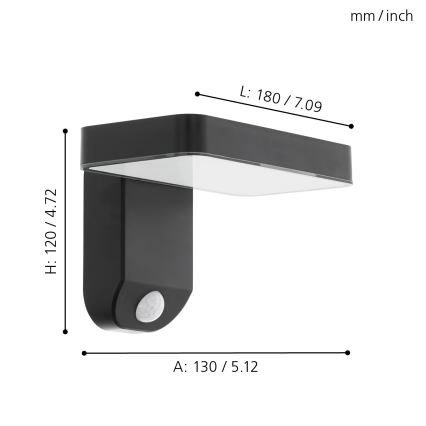 Eglo - LED-Solarwandleuchte mit Sensor LED/4,5W/3,7V 2200 mAh IP44
