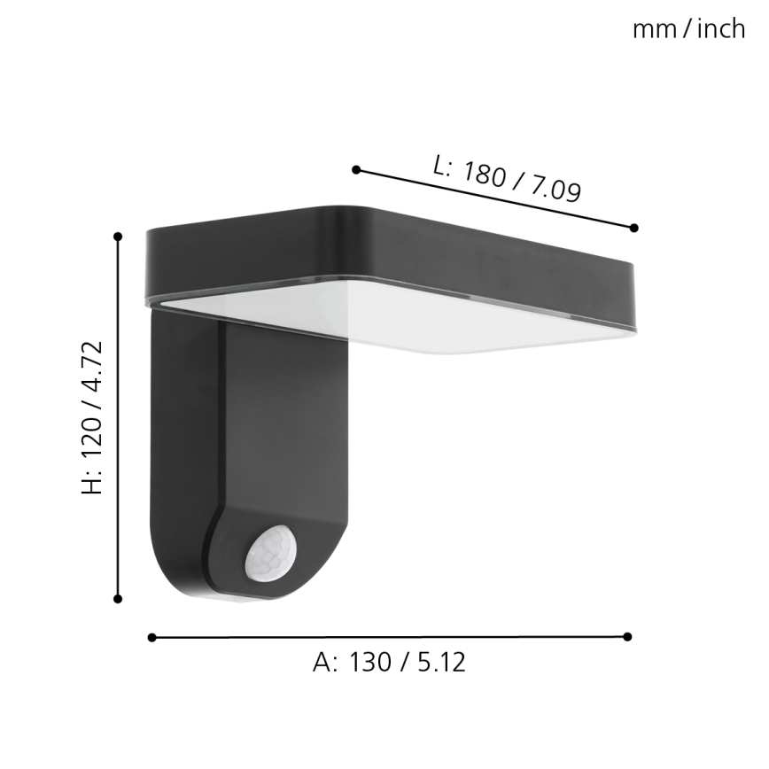 Eglo - LED-Solarwandleuchte mit Sensor LED/4,5W/3,7V 2200 mAh IP44