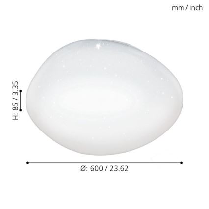 Eglo - LED dimmbare Deckenleuchte LED/36W/230V + Fernbedienung
