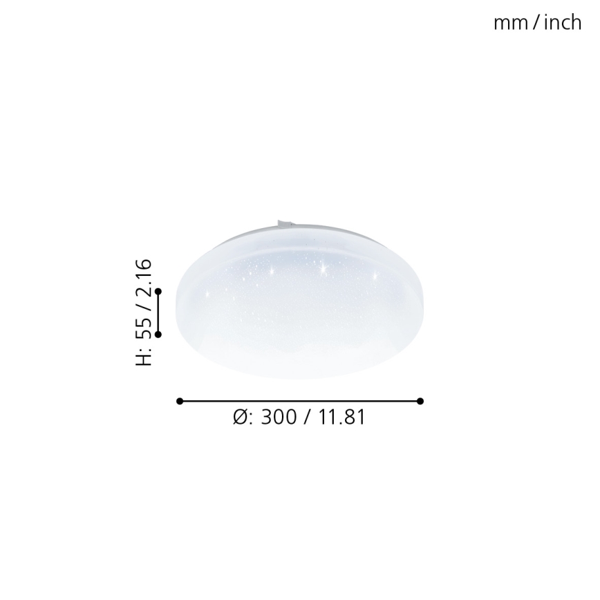 Eglo - LED dimmbares Badezimmerleuchte LED/12W/230V IP44 + Fernbedienung