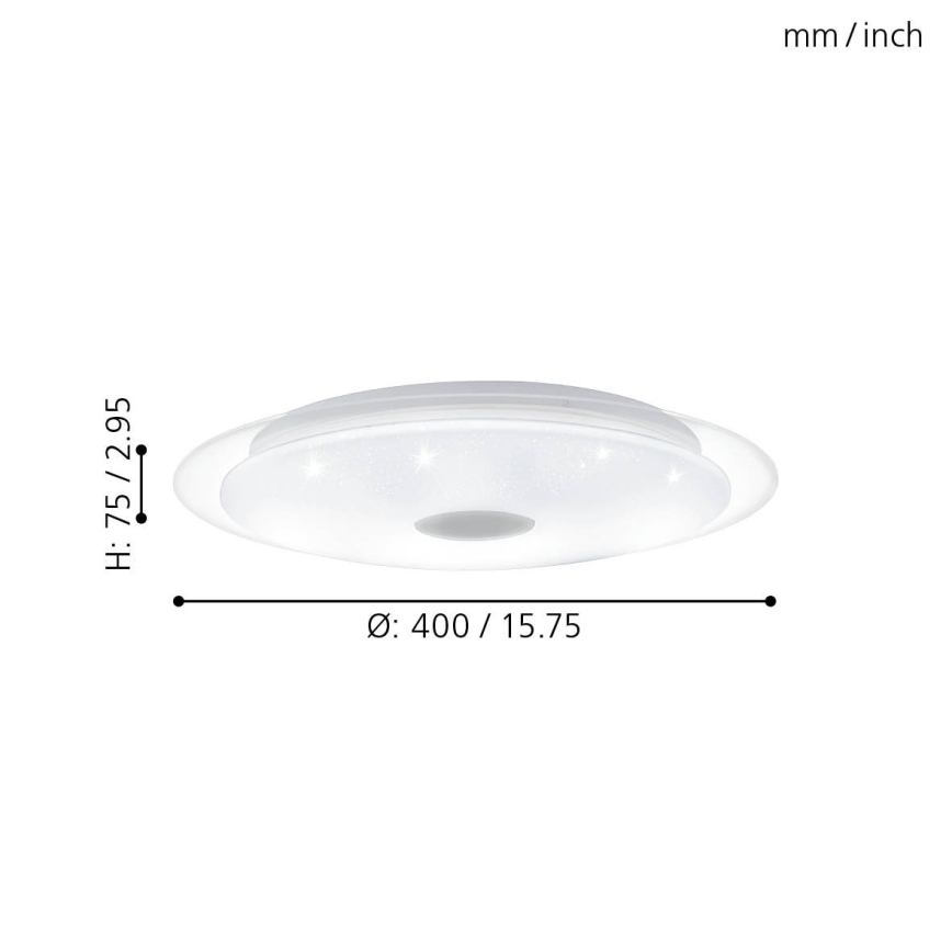 Eglo - LED dimmbare Deckenleuchte LED/24W/230V + Fernbedienung