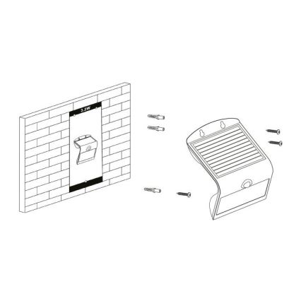 Eglo - LED-Solarleuchte mit Sensor LED/3,2 W/3,7 V 2000 mAh IP54