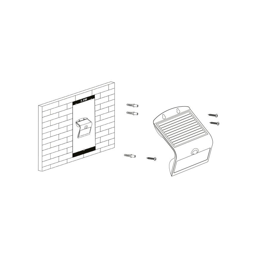 Eglo - LED-Solarleuchte mit Sensor LED/3,2 W/3,7 V 2000 mAh IP54