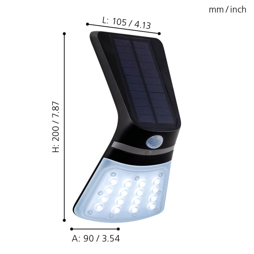 Eglo - Solarleuchte mit Sensor LED/2W/3,7V 1200 mAh IP44