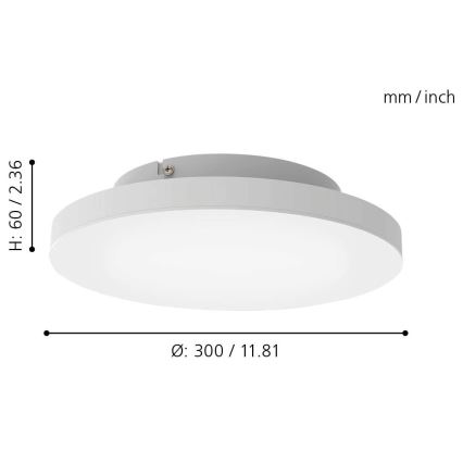 Eglo - LED RGB dimmbare Deckenleuchte TURCONA-C LED/15W/230V + Fernbedienung