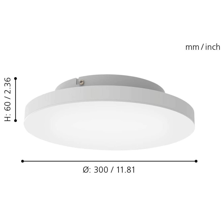 Eglo - LED RGB dimmbare Deckenleuchte TURCONA-C LED/15W/230V + Fernbedienung