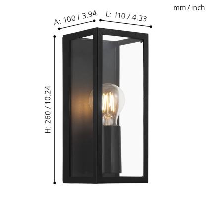 Eglo - Badezimmer-Wandleuchte 1xE27/60W/230V IP44
