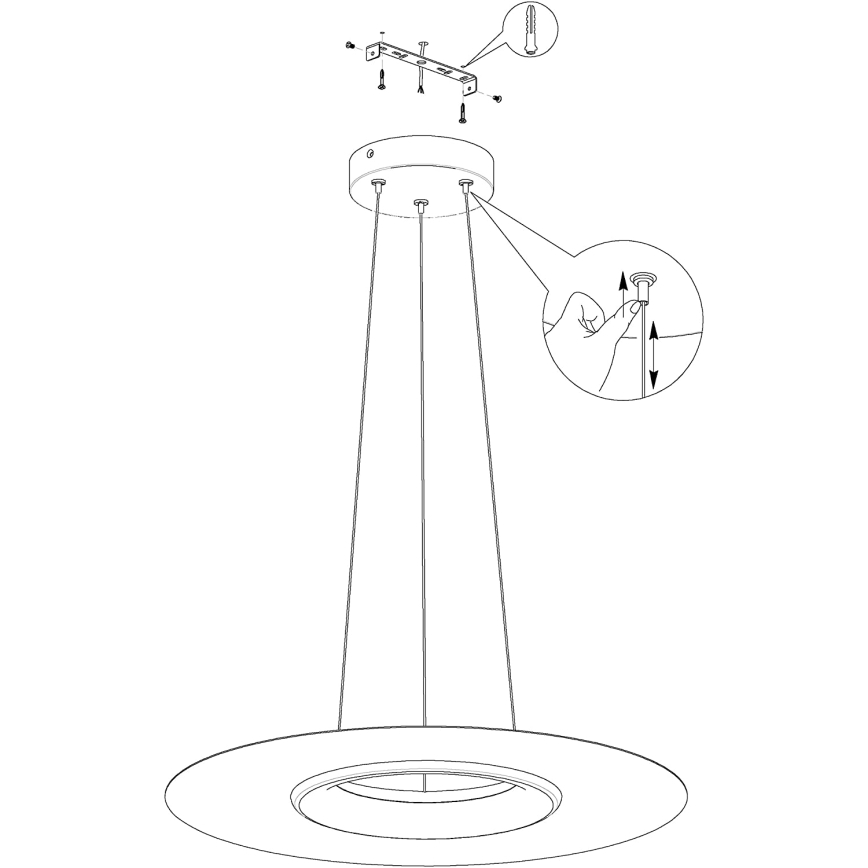 Eglo - LED RGB dimmbare Hängeleuchte an Seil COMPO ROSSO-C LED/16W/230V