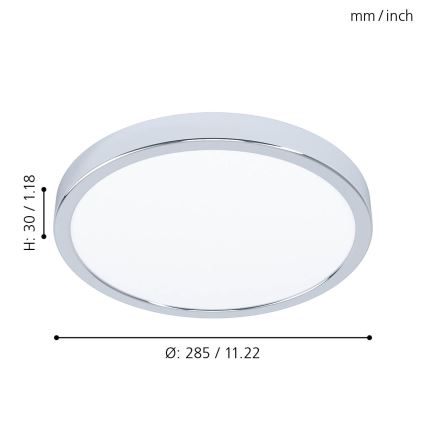 Eglo - LED-Badezimmer-Deckenleuchte, 20 W, 230 V, IP44, Ø 28,5 cm