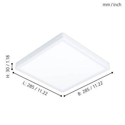 Eglo - LED-Badezimmer-Deckenleuchte LED/20W/230V IP44 28,5x28,5 cm