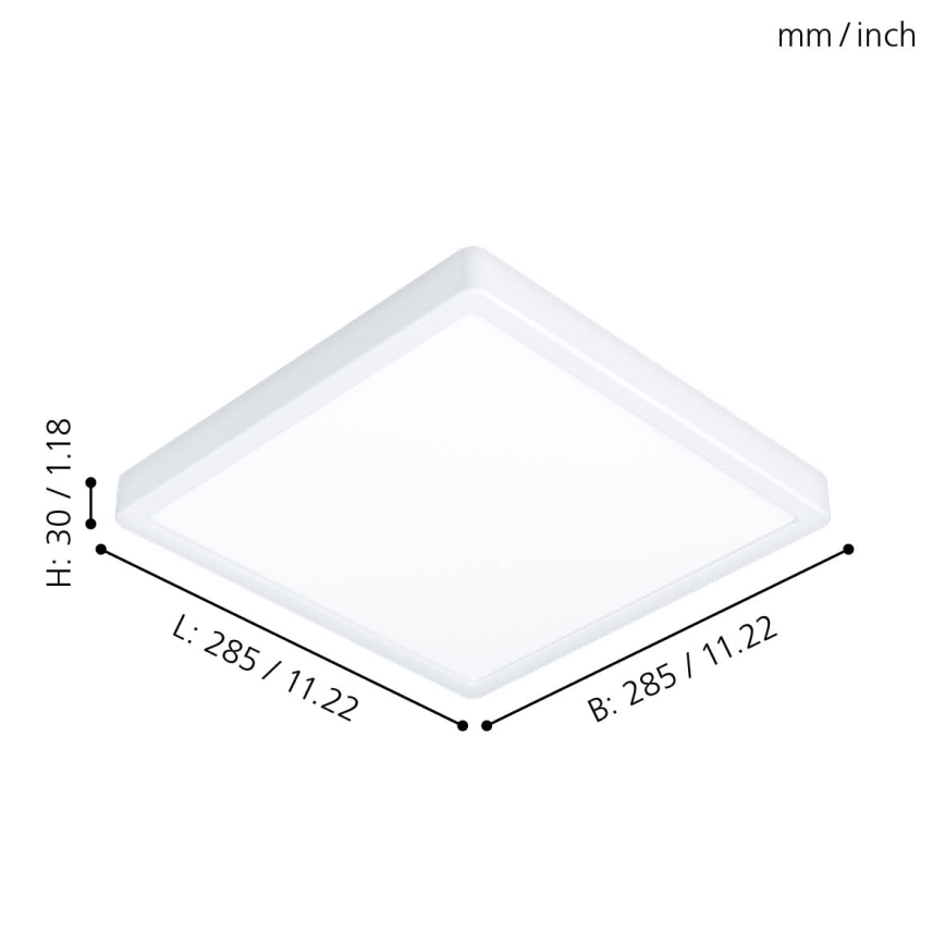 Eglo - LED-Badezimmer-Deckenleuchte LED/20W/230V IP44 28,5x28,5 cm