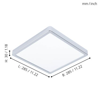 Eglo - LED-Deckenleuchte für Badezimmer LED/20W/230V IP44 28,5x28,5 cm