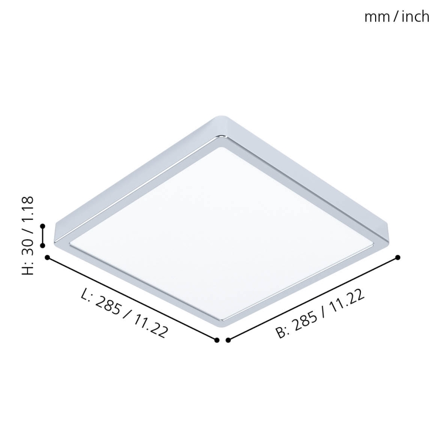 Eglo - LED-Deckenleuchte für Badezimmer LED/20W/230V IP44 28,5x28,5 cm