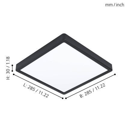 Eglo - LED-Badezimmer-Deckenleuchte LED/20W/230V IP44 28,5x28,5 cm