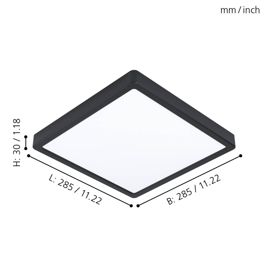 Eglo - LED-Badezimmer-Deckenleuchte LED/20W/230V IP44 28,5x28,5 cm