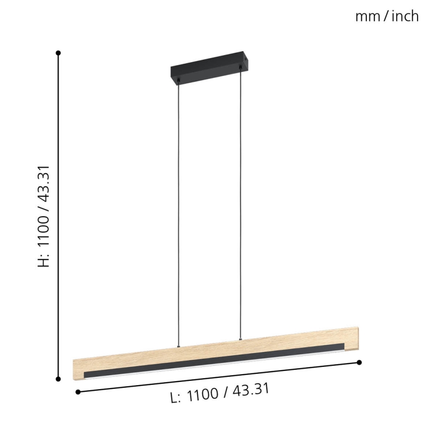 Eglo - LED dimmbare Hängeleuchte an Kabel LED/25,5W/230V