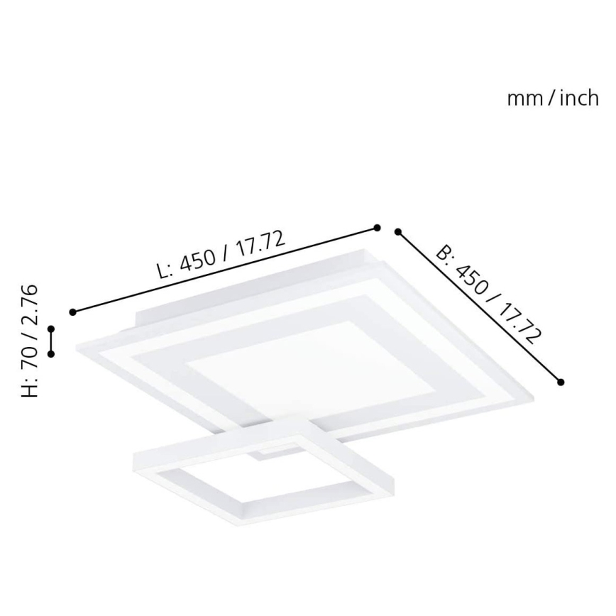 Eglo - LED RGB dimmbare Deckenleuchte SAVATAEILA-C LED/20W/230V