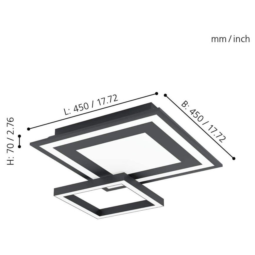 Eglo - LED RGB dimmbare Deckenleuchte SAVATAEILA-C LED/20W/230V