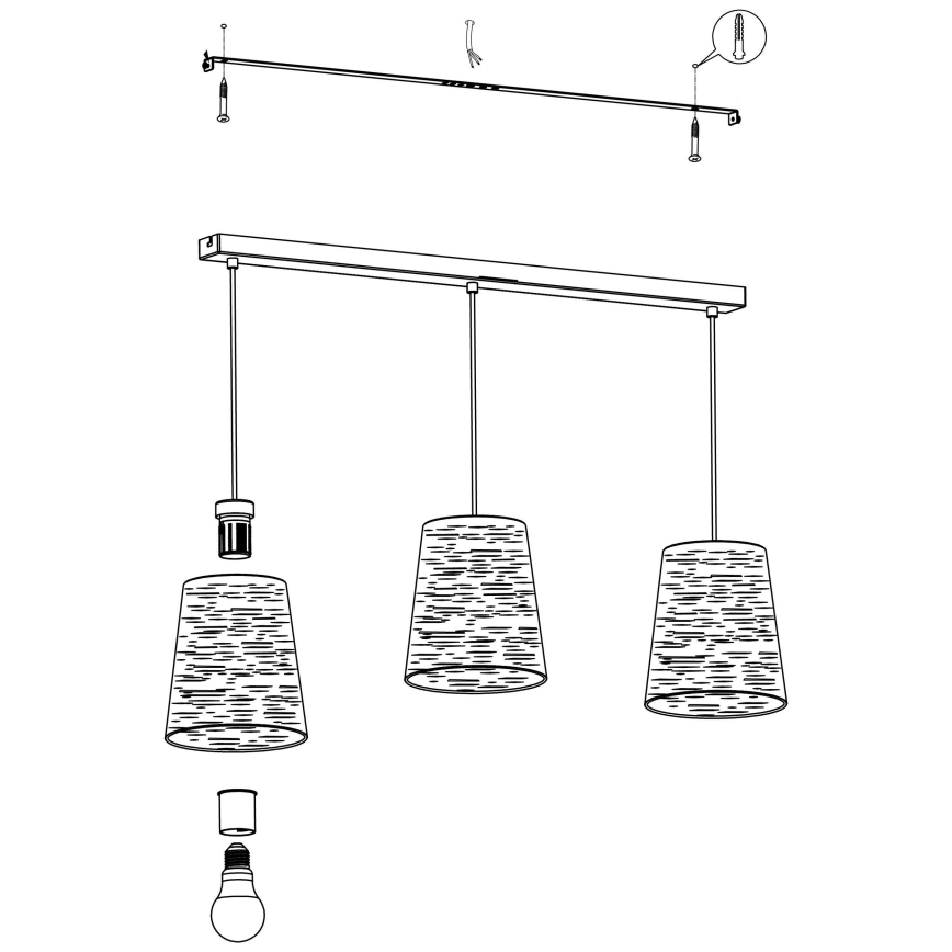 Eglo - Kronleuchter an einer Schnur 3xE27/40W/230V