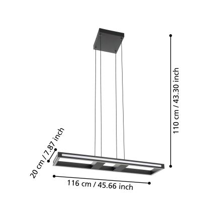 Eglo - LED dimmbare Hängeleuchte an Kabel LED/21W/230V 2700-6500K