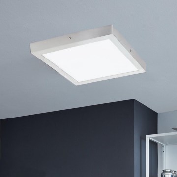 Eglo - LED-Deckenleuchte 1xLED/25W/230V silber eckig 40x40 cm