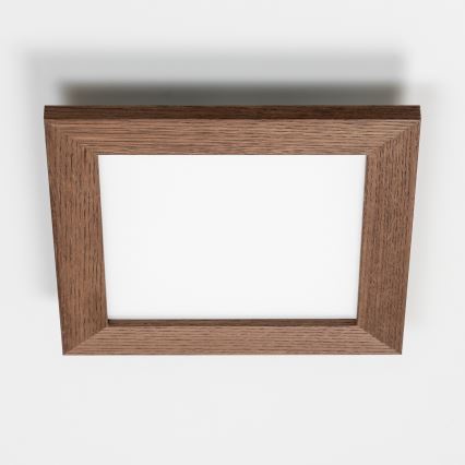 Eglo - LED Aufbaustrahler SALOBRENA-RW WOOD LED/17W/230V 2700/4000K 34x34 cm dunkelbraun