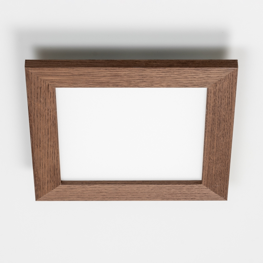 Eglo - LED Aufbaustrahler SALOBRENA-RW WOOD LED/17W/230V 2700/4000K 34x34 cm dunkelbraun