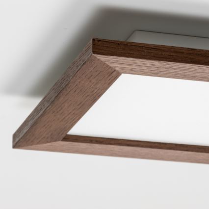 Eglo - LED Aufbaustrahler SALOBRENA-RW WOOD LED/17W/230V 2700/4000K 34x34 cm dunkelbraun