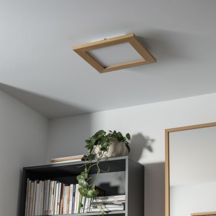 Eglo - LED Dimmbares Aufbaumodul SALOBRENA 2 WOOD LED/16W/230V 4000K 34x34 cm Braun