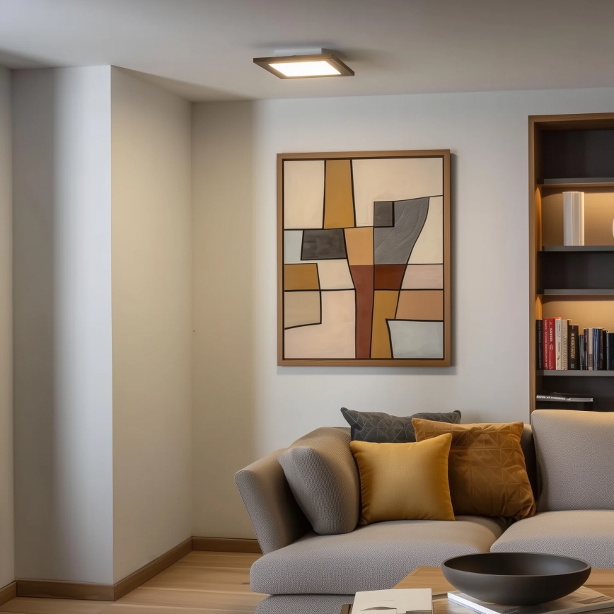 Eglo - LED Dimmbares Aufbaumodul SALOBRENA 2 WOOD LED/16W/230V 4000K 34x34 cm Braun