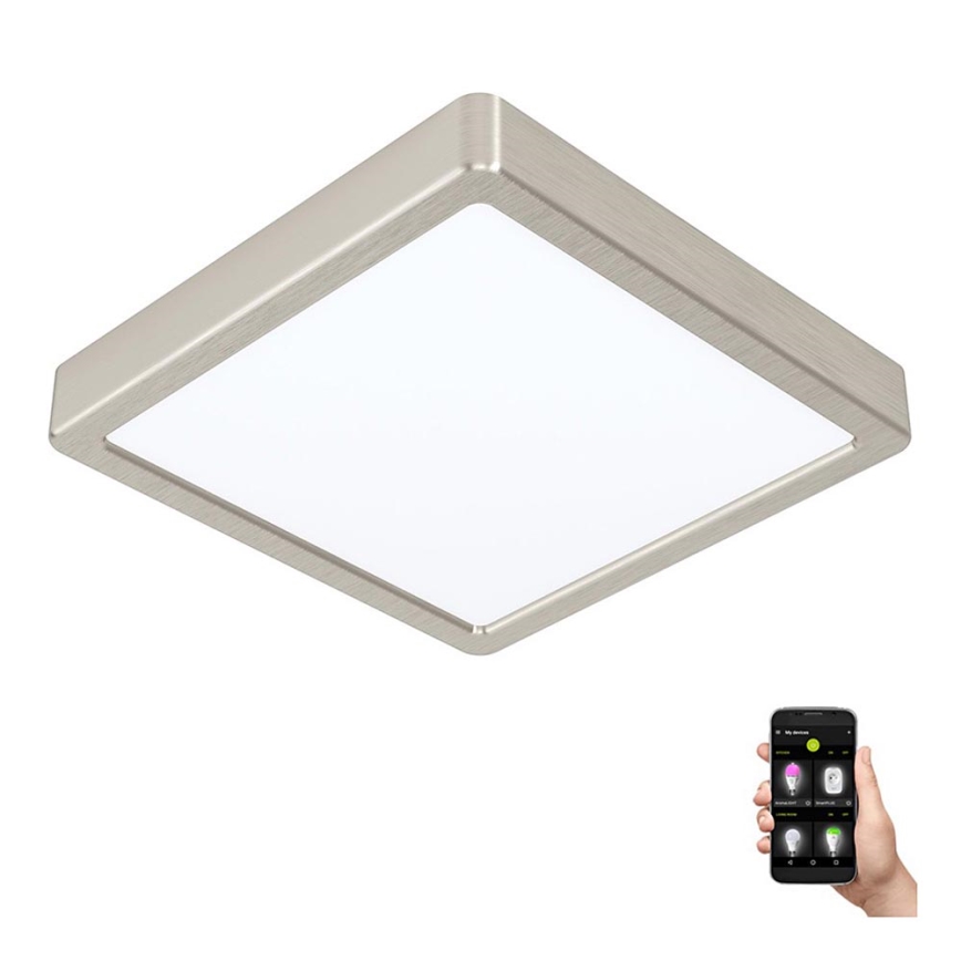 Eglo - LED-dimmbare Badezimmerleuchte, 16,5 W, 230 V, IP44, ZigBee, 21 × 21 cm