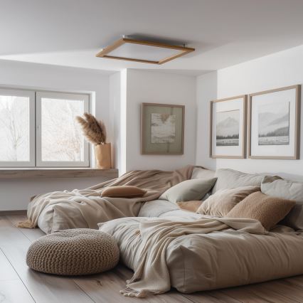 Eglo - LED dimmbares Aufbaumodul SALOBRENA-CL WOOD LED/31W/230V 2700-6500K 64x64 cm braun